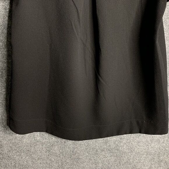 Madewell Leather Trim Blouse Women S Black High Low Hem Short Sleeve Keyhole - Picture 11 of 13